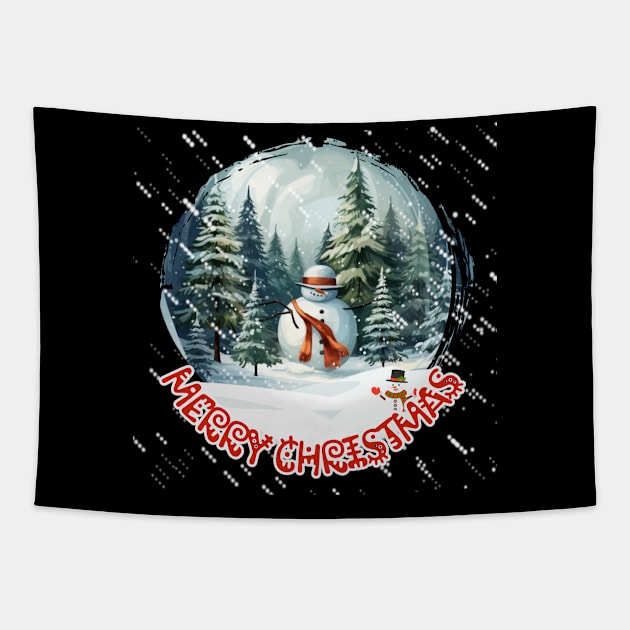 MERRY CHRISTMAS, LET IT SNOW,SNOWMAN Tapestry by zzzozzo