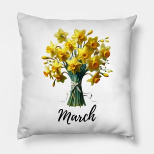 Daffodil Flower Shirt, March Birth Month, Vintage Watercolor Floral Tshirt, Mothers Day Gift, Boho Garden Tee, Cottagecore Flower TShirt Pillow