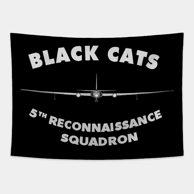 5th Reconnaissance Squadron Black Cats USAF U2 Dragon Lady Tapestry by DesignedForFlight