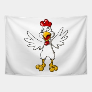 Happy Cartoon Chicken Tapestry