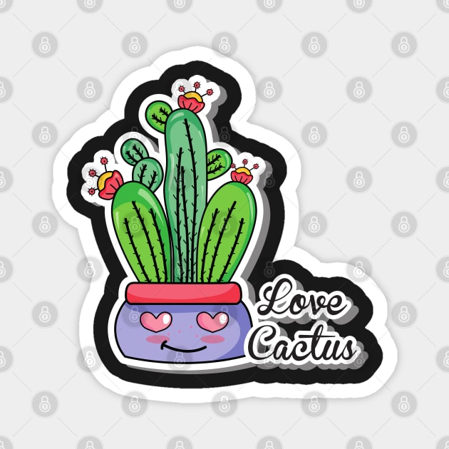 Small Cactus Lover - Love Cactus Magnet by gronly