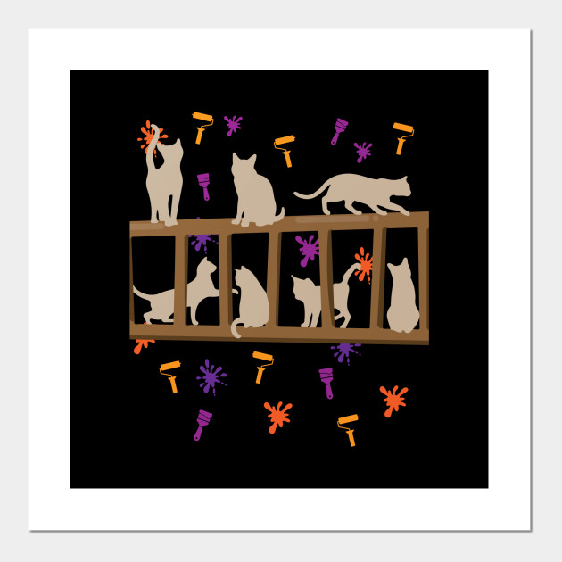 Paint Artist Brush Funny Cat Lover Gift Cat Posters And Art