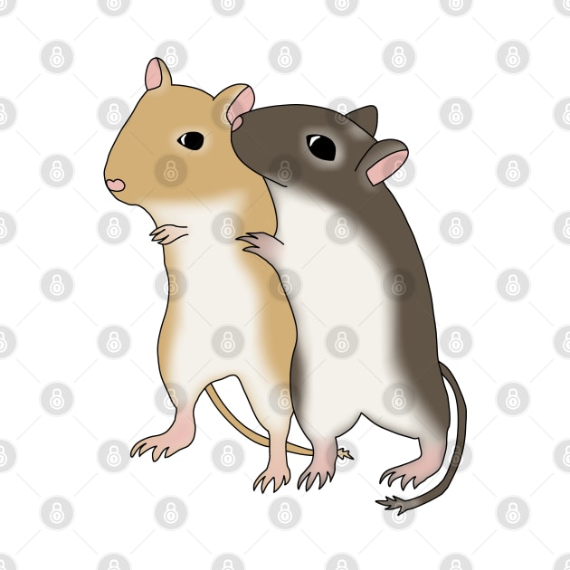 Two Cute hugging gerbils by Becky-Marie