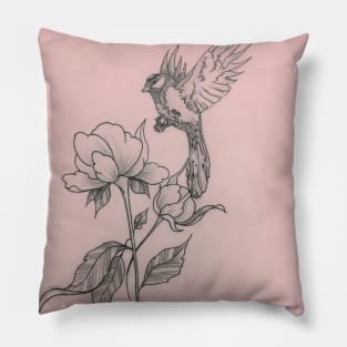 Bird and flower Pillow