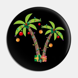 Decorated Christmas Palm Tree Tropical Pin