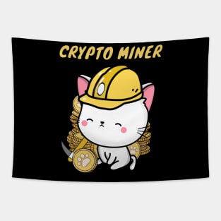 Funny angora cat is a Crypto Miner Tapestry