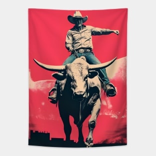 Cowboy & bull Tapestry