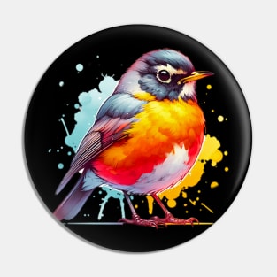 Watercolor American Robin Pin