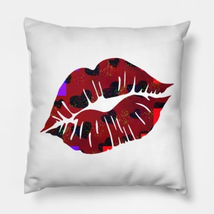 Lip Black heart Pillow