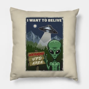 I want to believe alien Pillow