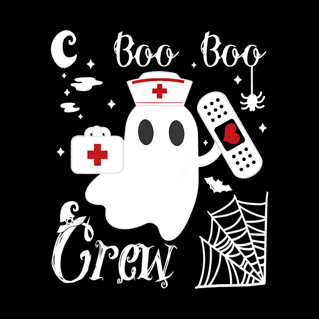 Boo Boo Crew Funny Ghost Nurse Halloween Costume by Fowlerbg