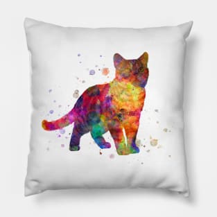 American shorthair in watercolor Pillow