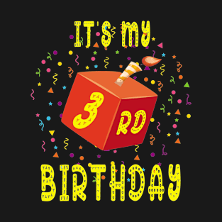 Birthday Shirt it is my 3Rd Birthday Blocks Bricks Gift Tee T-Shirt