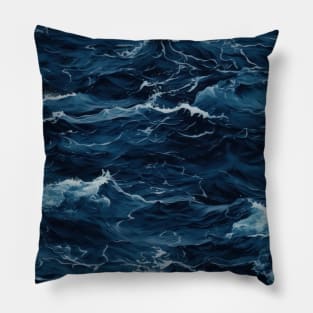 Midnight Serenade: Photorealistic Ocean Whispers Pillow