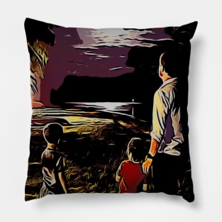 Full Moon at the Beach Pillow