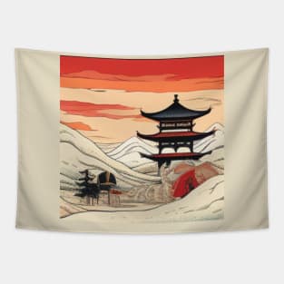 JAPANESE WOODBLOCK PRINT Tapestry