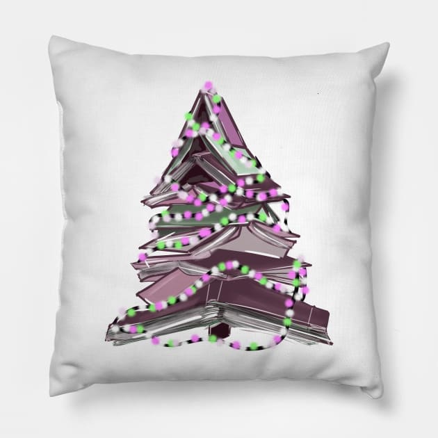 Bookish Christmas Tree Pillow by Sophie Elaina