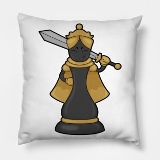 Chess piece Queen at Chess with Sword Pillow