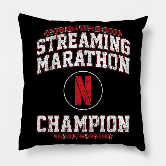 Streaming Marathon Champion Pillow by huckblade