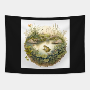 Watercolor Frog Pond Tapestry