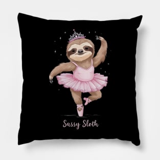 Cute sassy sloth dancer Pillow