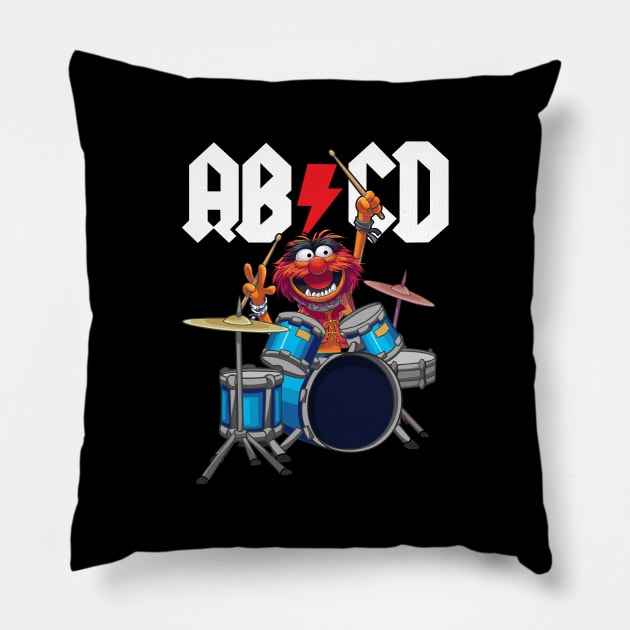 AB-CD Animal Drummer Rocking The Muppets Show Pillow by PopcornShow