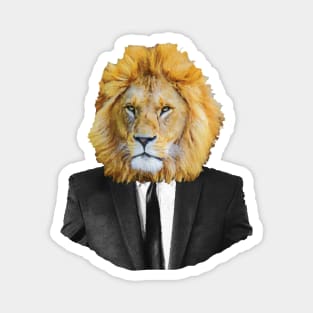 Lion portrait in black suit Magnet