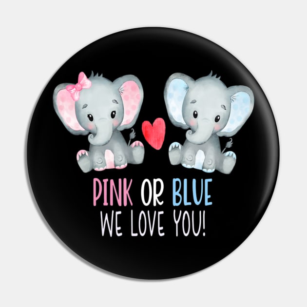 Baby Elephant Pink And Blue We Love You Pin by eldridgejacqueline