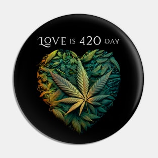 Love is 420 Day: Stay Trippy Hippie on a Dark Background Pin