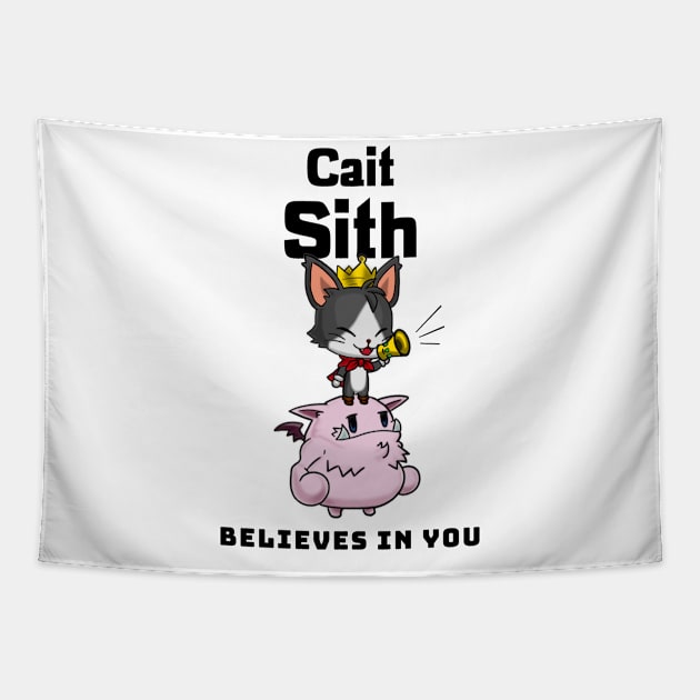 Chibi Cait Sith Believes In You Final Fantasy 7 Tapestry by Gamers Utopia