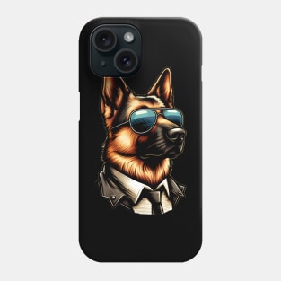 Funny German Shepherd with Sunglasses Phone Case