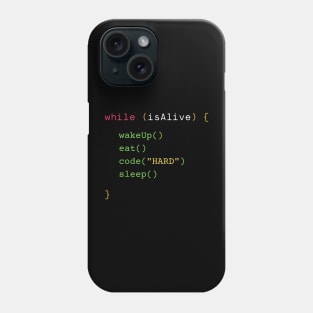 Code hard funny coding Phone Case