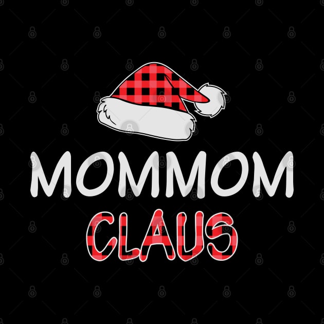 Red Plaid MomMom Claus Santa Hat Matching Family Christmas Gift by BadDesignCo