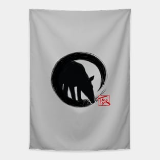 Malayan Tapir In Japanese Enso Circle Zen Tapir Tapestry