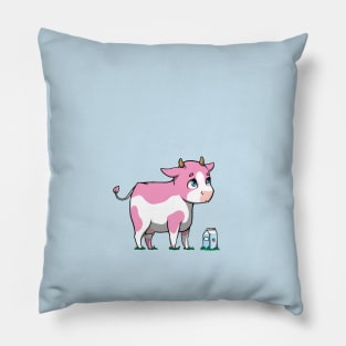 cute strawberry milk cow Pillow