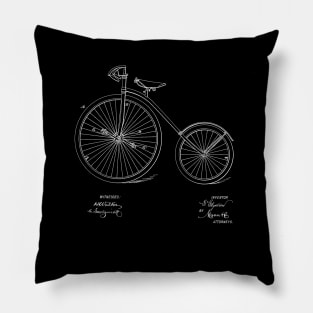 Bicycle Vintage Patent Drawing Pillow