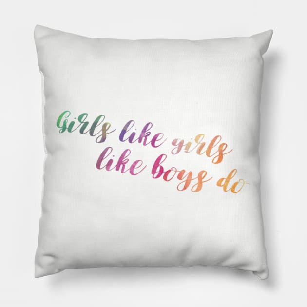 GIRLS LIKE GIRLS (RAINBOW) Pillow by queenbeka