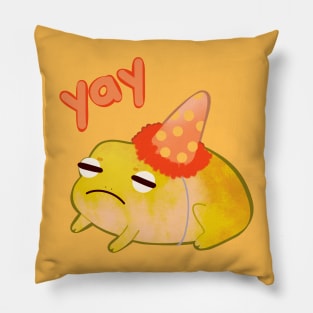 Happy Grumpy Birthday Celebration Rain Frog Yay Pillow