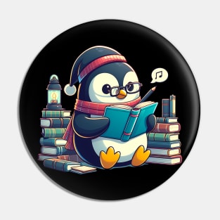 Penguin Reading Read Reading Librarian Book Pin