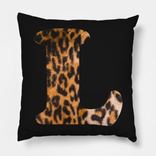 Letter L leopard print Pillow