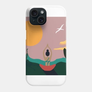 yoga is designed with views. Phone Case