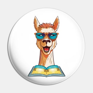 Librarian Llama, Summer Llama, Llama Reading Book Pin