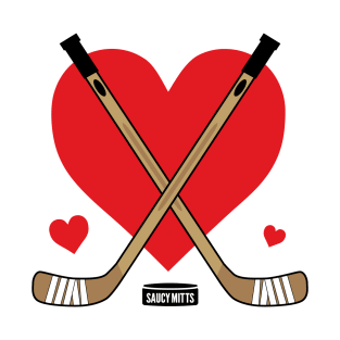 Love Heart Hockey Sticks T-Shirt