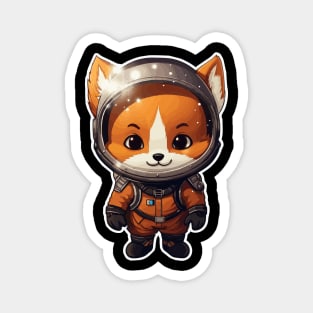 Red Fox Astronaut Magnet