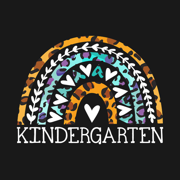 Kindergarten Teacher Leopard Rainbow Teacher Back To School by CardRingDesign