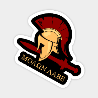 Spartan Helmet and Sword Molon Labe Magnet