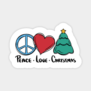 Peace Love Christmas Trio Magnet