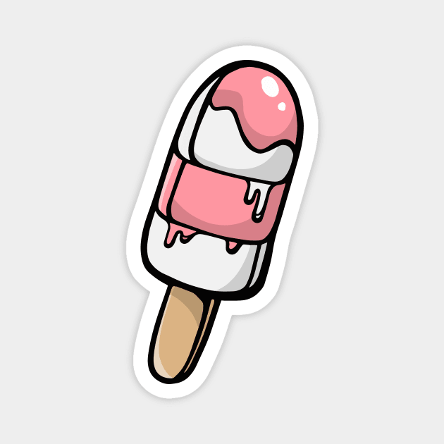 Pink & White Popsicle Magnet by SLAG_Creative