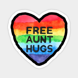 Free Aunt Hugs LGBT Flag Pride Awareness Month Pride Magnet