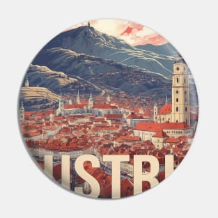 Graz Austria Vintage Travel Retro Tourism Pin